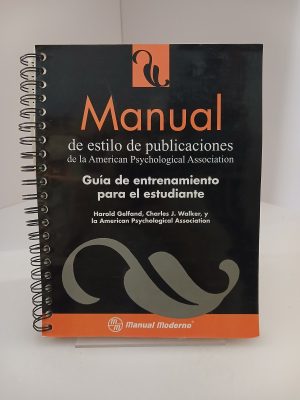 Portada de Manual de estilo de publicaciones de la American Psychological Association: Guía de entrenamiento para el estudiante